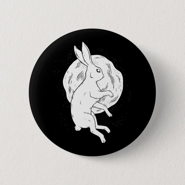 Rabbit Moon Button (Front)