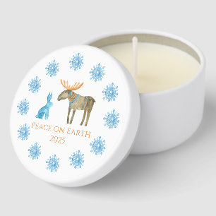 Rabbit & Moose Peace On Earth Soy Wax Candle Favor Mini Candle Favors