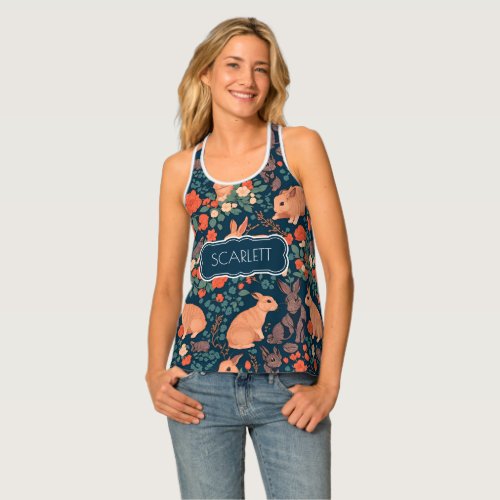 Rabbit Mosaic Colorful Personalized Pattern Tank Top