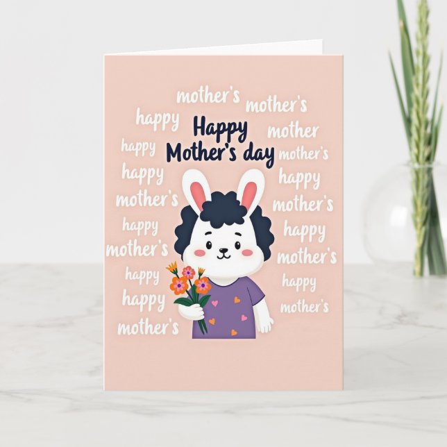 Rabbit Mothers Day Love Card (Front)