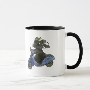 Rabbit motorcycle mug