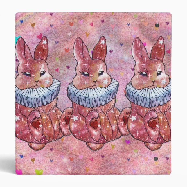Rabbit named Ladybug 3 Ring Binder (Back)