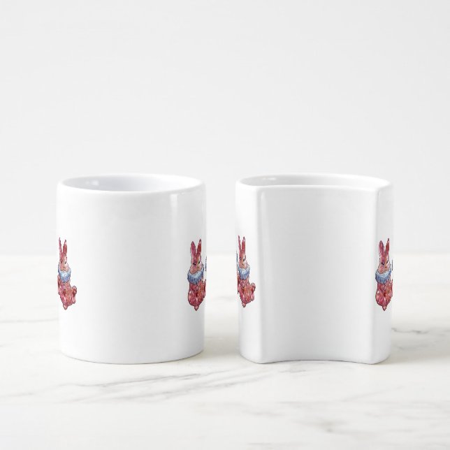 Rabbit named Ladybug Coffee Mug Set (Side)