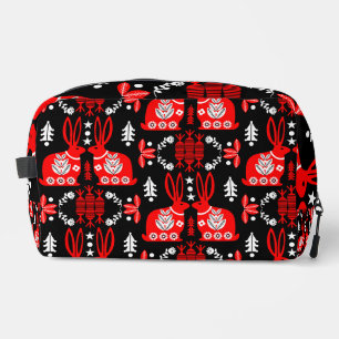 Rabbit Nordic Scandinavian Folk Art Dopp Kit