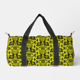 Rabbit Nordic Scandinavian Folk Art Duffle Bag