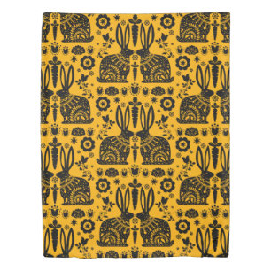 Rabbit Nordic Scandinavian Folk Art     Duvet Cover