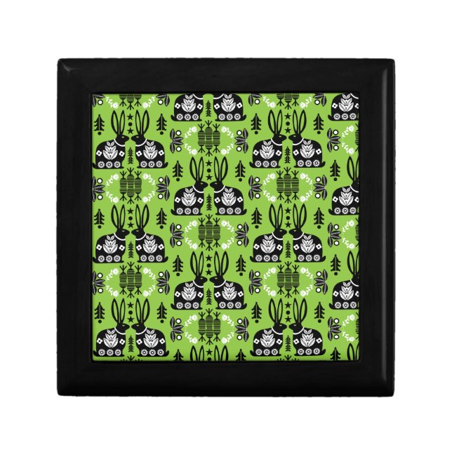 Rabbit Nordic Scandinavian Folk Art          Gift Box (Front)