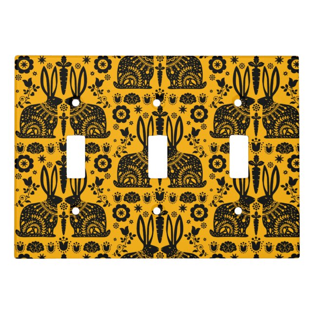 Rabbit Nordic Scandinavian Folk Art     Light Switch Cover (Front)