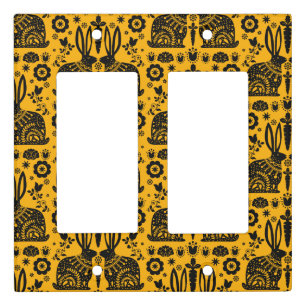 Rabbit Nordic Scandinavian Folk Art Light Switch Cover