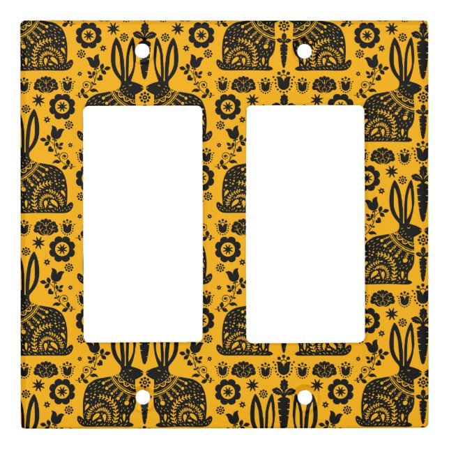 Rabbit Nordic Scandinavian Folk Art     Light Switch Cover (Front)