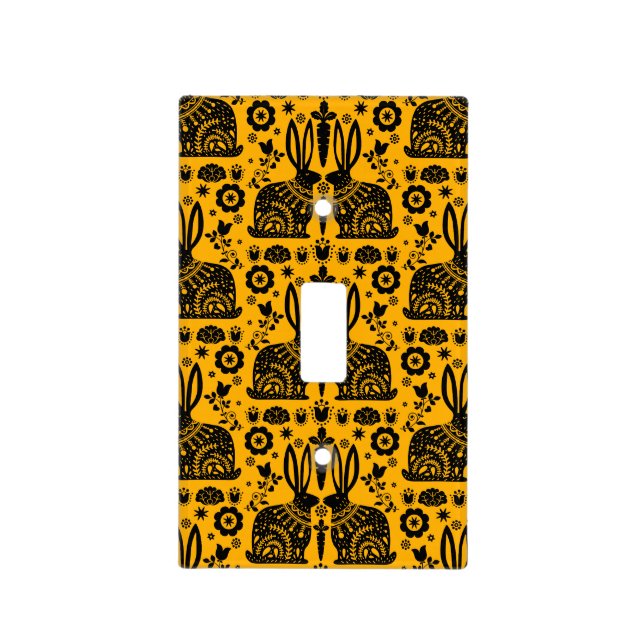 Rabbit Nordic Scandinavian Folk Art     Light Switch Cover (Front)