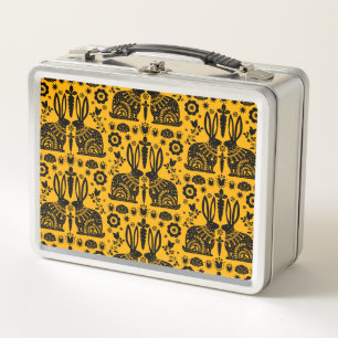Rabbit Nordic Scandinavian Folk Art Metal Lunch Box