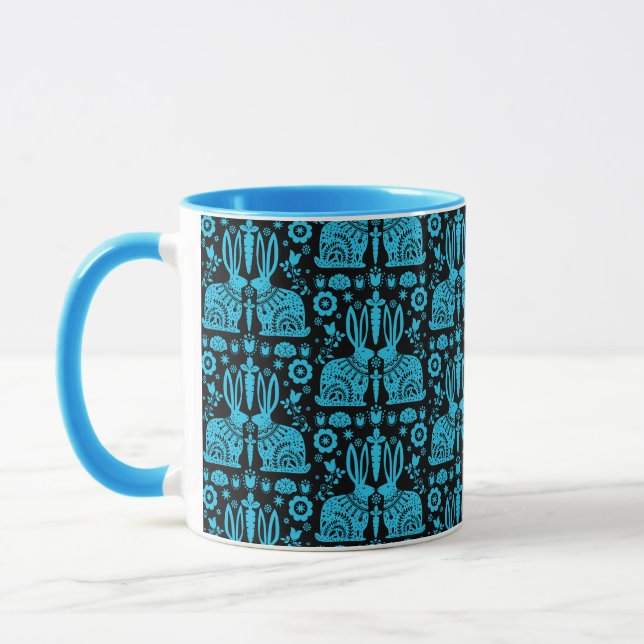 Rabbit Nordic Scandinavian Folk Art     Mug (Left)