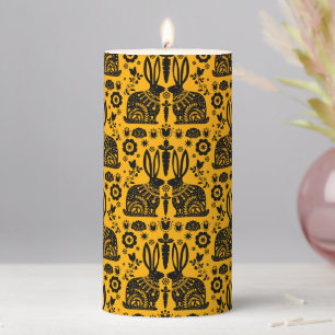 Rabbit Nordic Scandinavian Folk Art Pillar Candle
