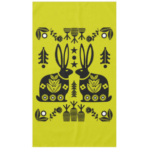Rabbit Nordic Scandinavian Folk Art Tablecloth