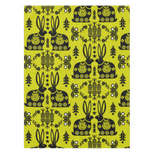 Rabbit Nordic Scandinavian Folk Art Tablecloth