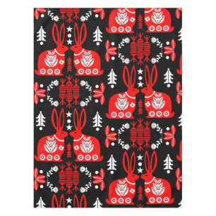 Rabbit Nordic Scandinavian Folk Art Tablecloth
