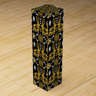 Rabbit Nordic Scandinavian Folk Art         Wine Box
