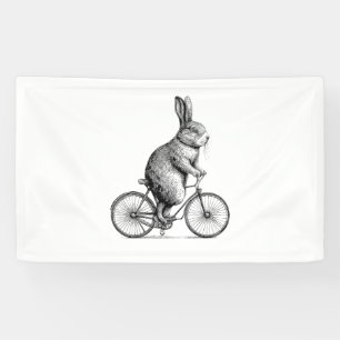 Rabbit On A Bike Bunny Bicycle Cycing Biking Men W Banner