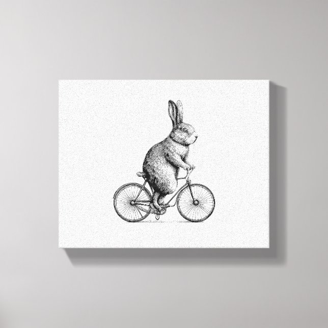 Rabbit On A Bike Bunny Bicycle Cycing Biking Men W Canvas Print (Front)