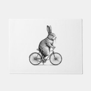 Rabbit On A Bike Bunny Bicycle Cycing Biking Men W Doormat