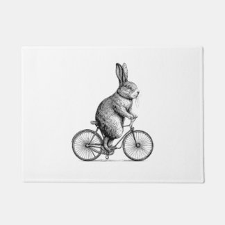 Rabbit On A Bike Bunny Bicycle Cycing Biking Men W Doormat