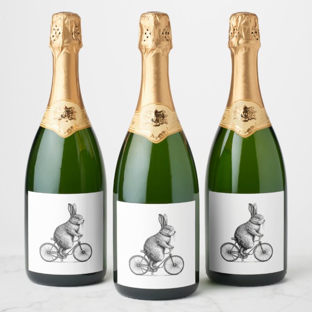 Rabbit On A Bike Bunny Bicycle Cycing Biking Men W Sparkling Wine
