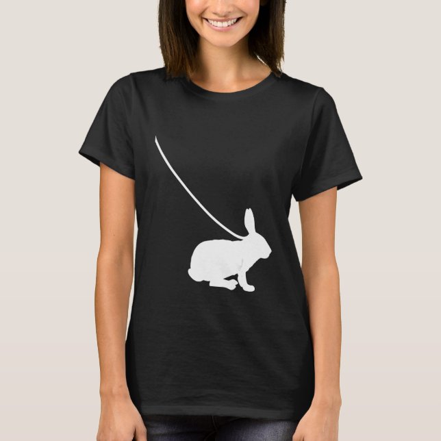 Rabbit on a Leash Bunny Hare Pet Animal Cute T-Shirt (Front)