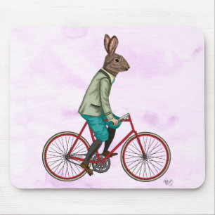 Rabbit On Bike 3 Mouse Pad