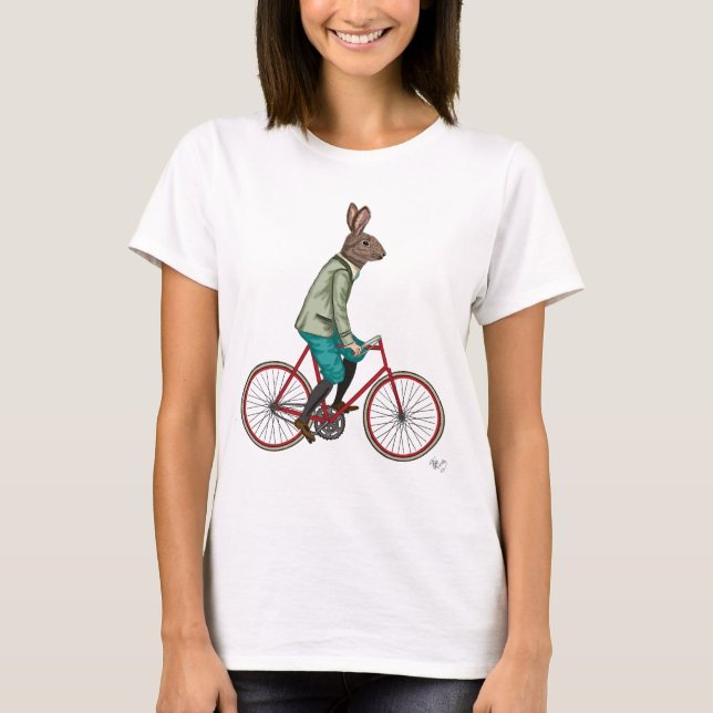 Rabbit On Bike 3 T-Shirt (Front)