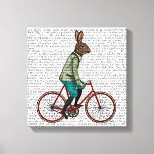 Rabbit On Bike Canvas Print