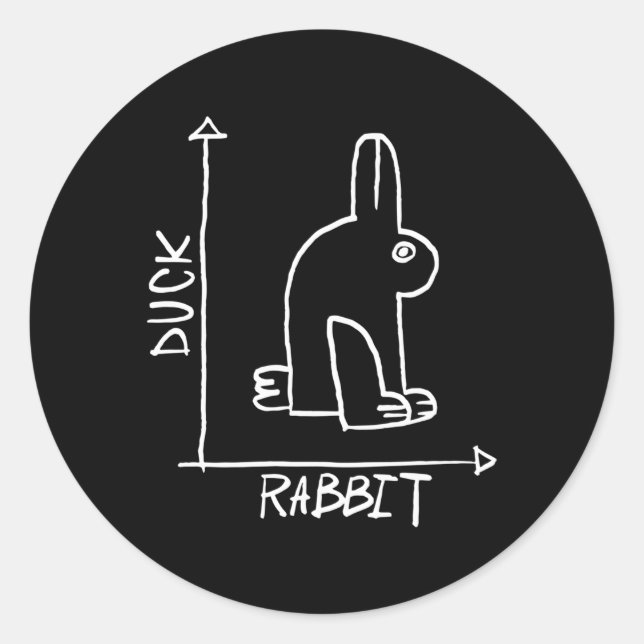 Rabbit Or Duck Wildlife Animal Diptych Rabbit Classic Round Sticker (Front)