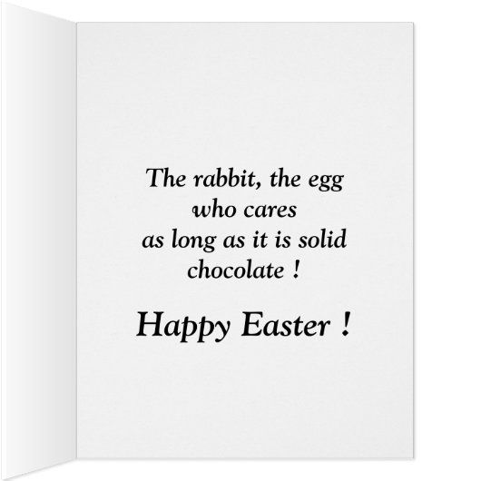 Rabbit or the Egg Easter Card (Inside (Right))