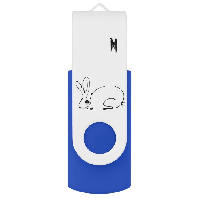 Rabbit original ink Drawing Chinese Year Birthday Flash Drive (Front Vertical)