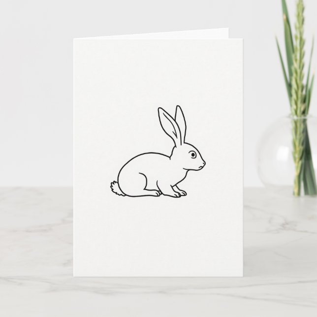Rabbit Outline Art Card (Front)