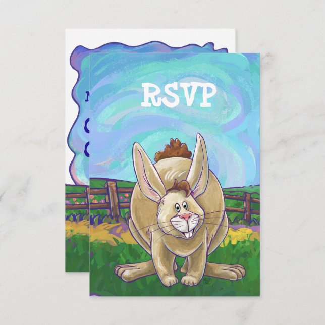 Rabbit Party Center Invitation (Front/Back)