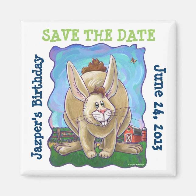 Rabbit Party Center Magnet (Front)