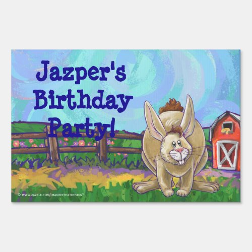 Rabbit Party Center Sign