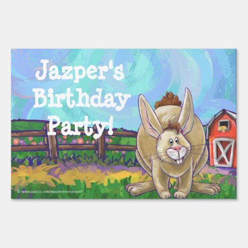 Rabbit Party Center Yard Sign