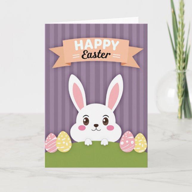 Rabbit Pattern Spring Card (Front)