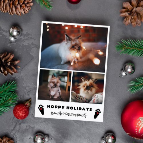 Rabbit Paws Photo Collage Hoppy Holidays Holiday Card