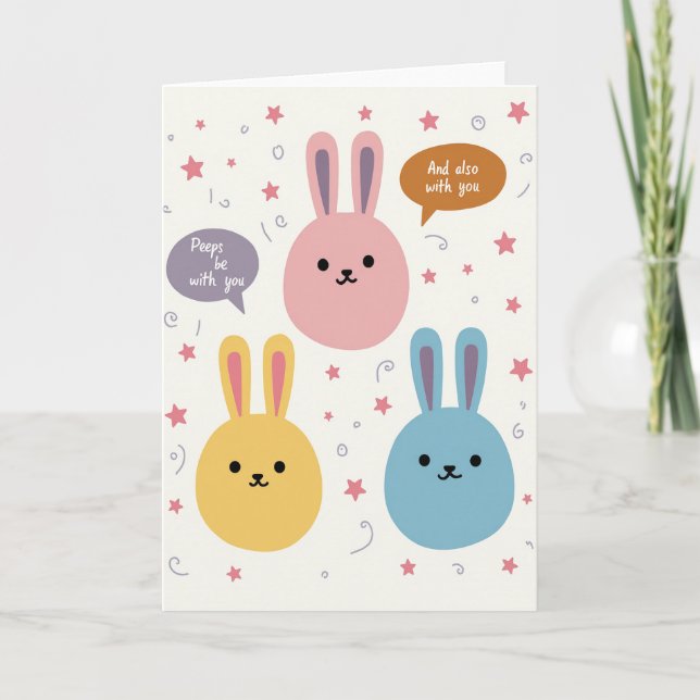 Rabbit Peeps Greeting Card (Front)