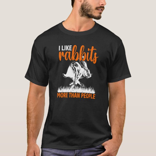 Rabbit Pet Carrots Saying Retro T-Shirt (Front)
