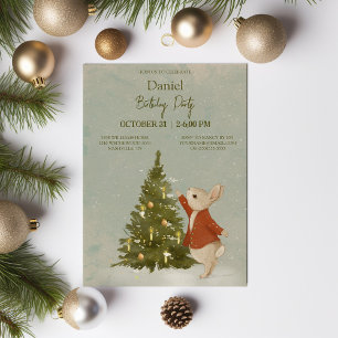 Rabbit Peter Сhristmas Birthday Invitation