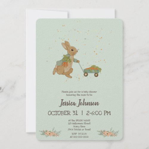 Rabbit Peter autumn Baby Shower Invitation