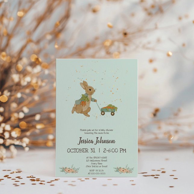 Rabbit Peter autumn Baby Shower Invitation (Creator Uploaded)
