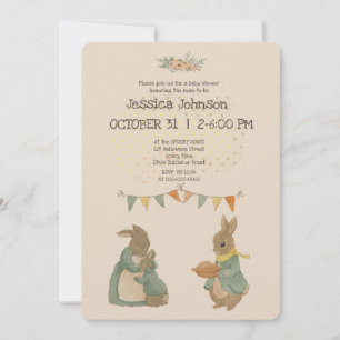 Rabbit Peter autumn Baby Shower Invitation