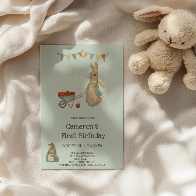 Rabbit Peter autumn Kids Birthday Invitation (Creator Uploaded)