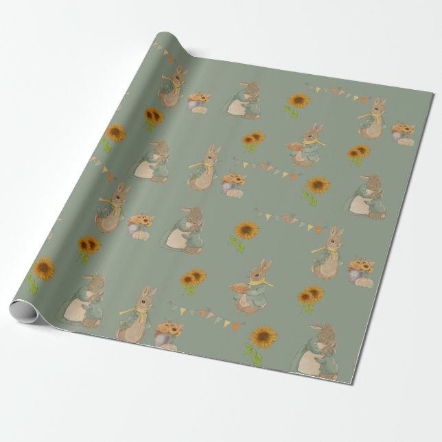 Rabbit Peter autumn thanksgiving Wrapping Paper (Unrolled)