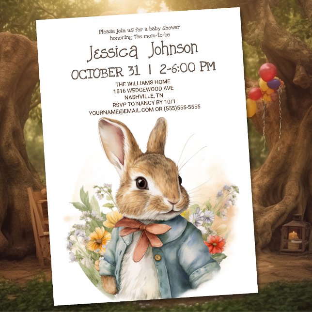 Rabbit Peter Baby Shower Invitation (Creator Uploaded)